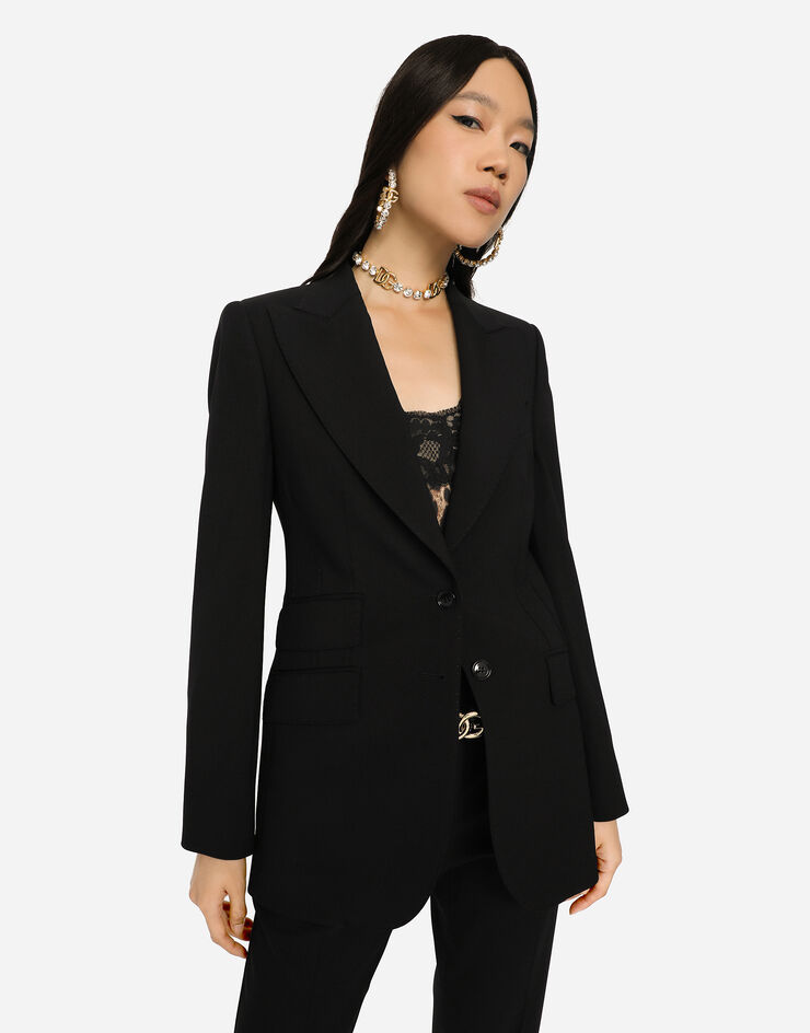 Dolce & Gabbana Single-breasted woolen Turlington blazer Black F29Z8TFUBAJ