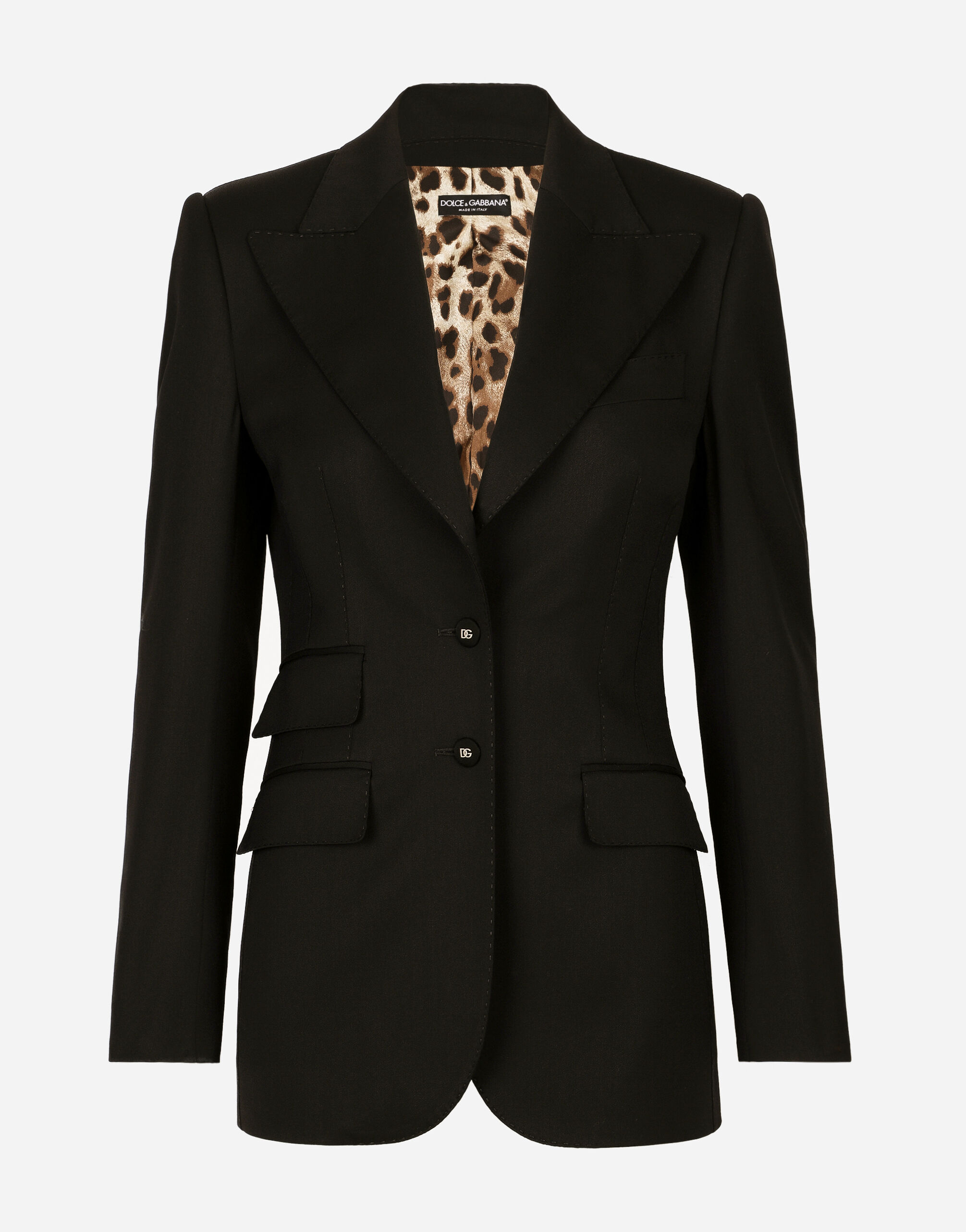 Gabardine Turlington jacket with top-stitching