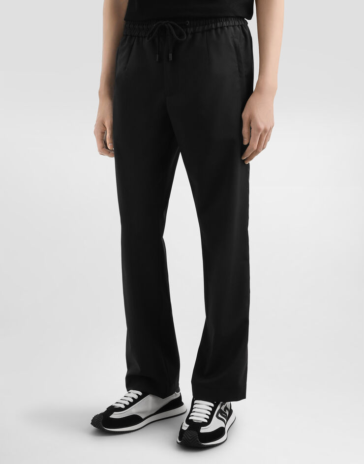 Dolce & Gabbana Structured wool canvas trousers Black GP14UTFURK8
