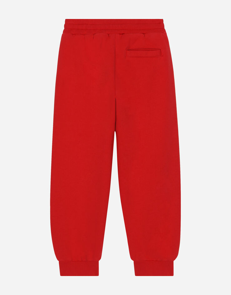 Dolce & Gabbana Pantaloni jogging in jersey stampa logo Red L4JPFLG7IXP