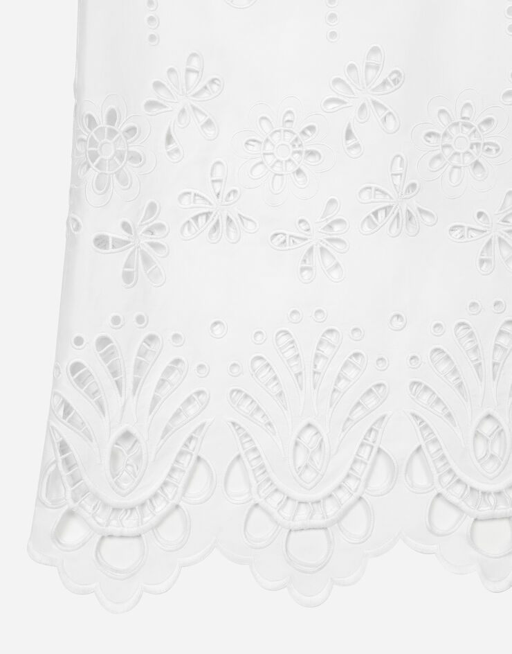 Dolce & Gabbana 挖剪刺绣棉质长款连衣裙 白 F6JIOZGDCJW
