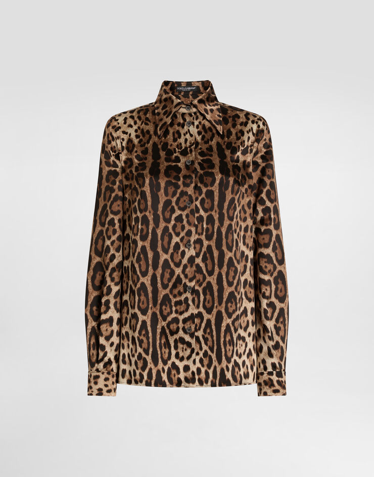 Dolce & Gabbana Leopard-print satin shirt Print F5S48TFS1GT