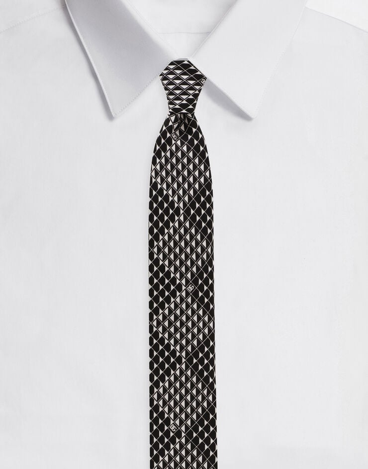 Dolce & Gabbana ربطة عنق تويل بطبعة متعدد الألوان GT149EG0WRH