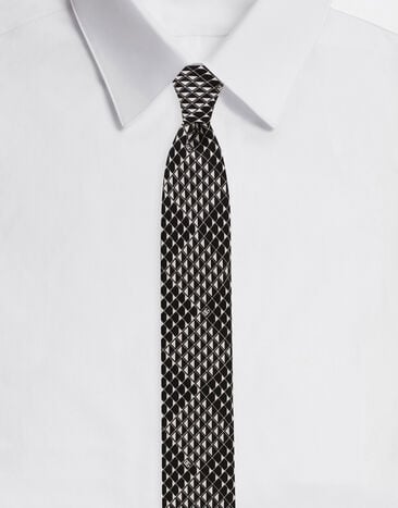 Dolce & Gabbana Krawatte aus bedrucktem Twill Weiss GT147EG0UBU