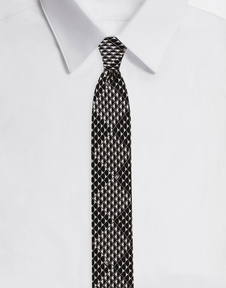 Dolce & Gabbana ربطة عنق تويل بطبعة متعدد الألوان GT149EG0WRH