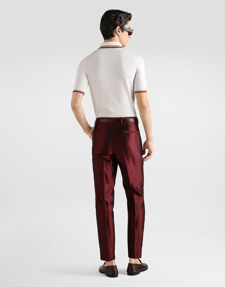 Dolce & Gabbana Silk polo shirt with intarsia Dolce & Gabbana Silk polo shirt with intarsia Multicolor GXZ02TJBSPM