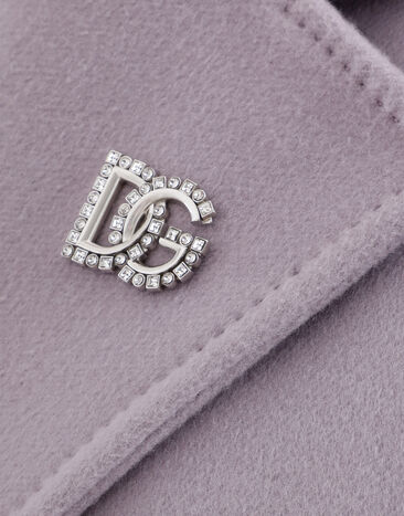 Dolce & Gabbana Rhinestone-detailed DG logo pin brooch Silver WPR2L1W1111