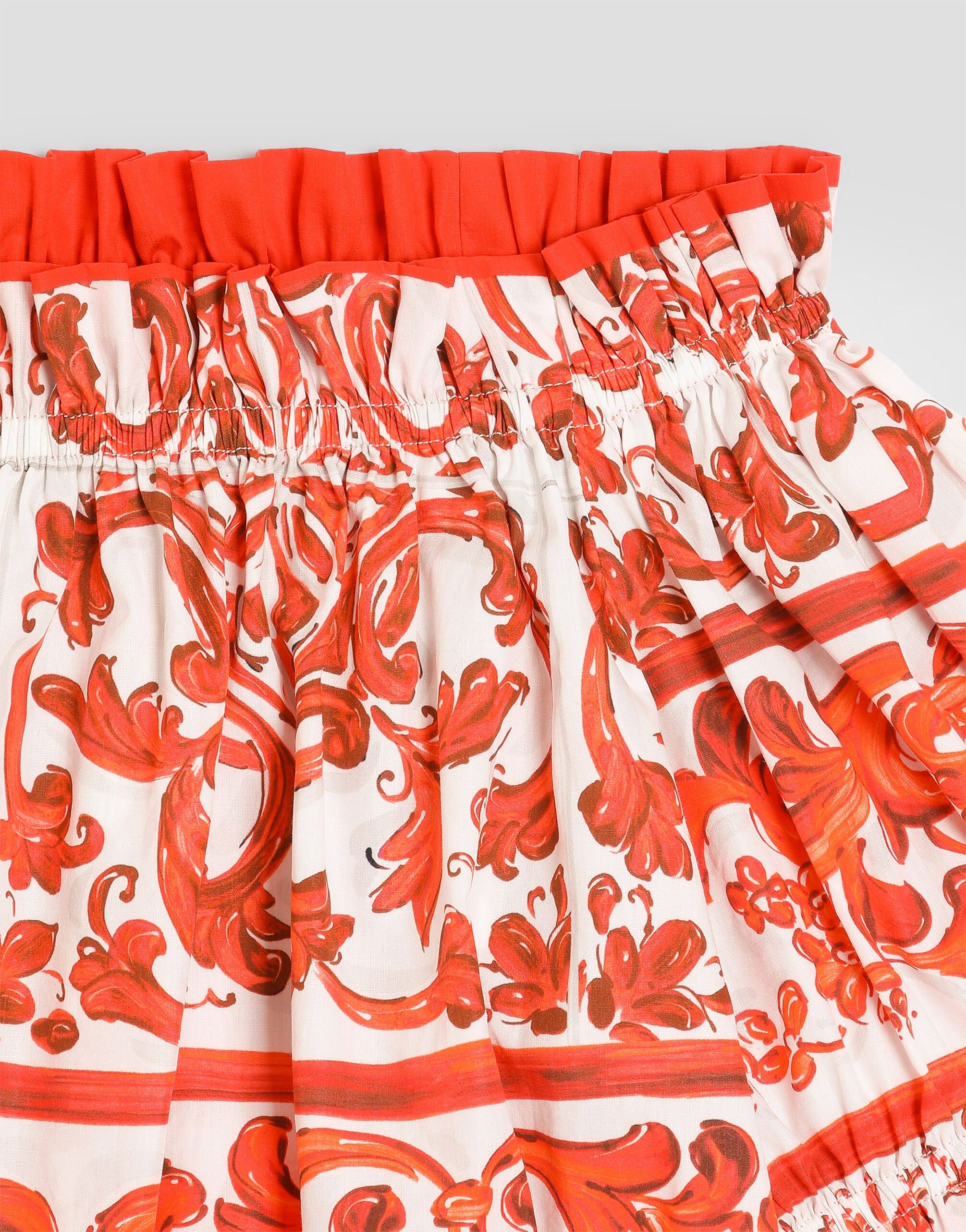 Majolica-print poplin top in Multicolor for Girls | Dolce&Gabbana® US