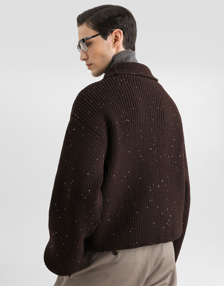 Dolce & Gabbana Wool turtleneck pullover with sequins  GXW98TJGMKW