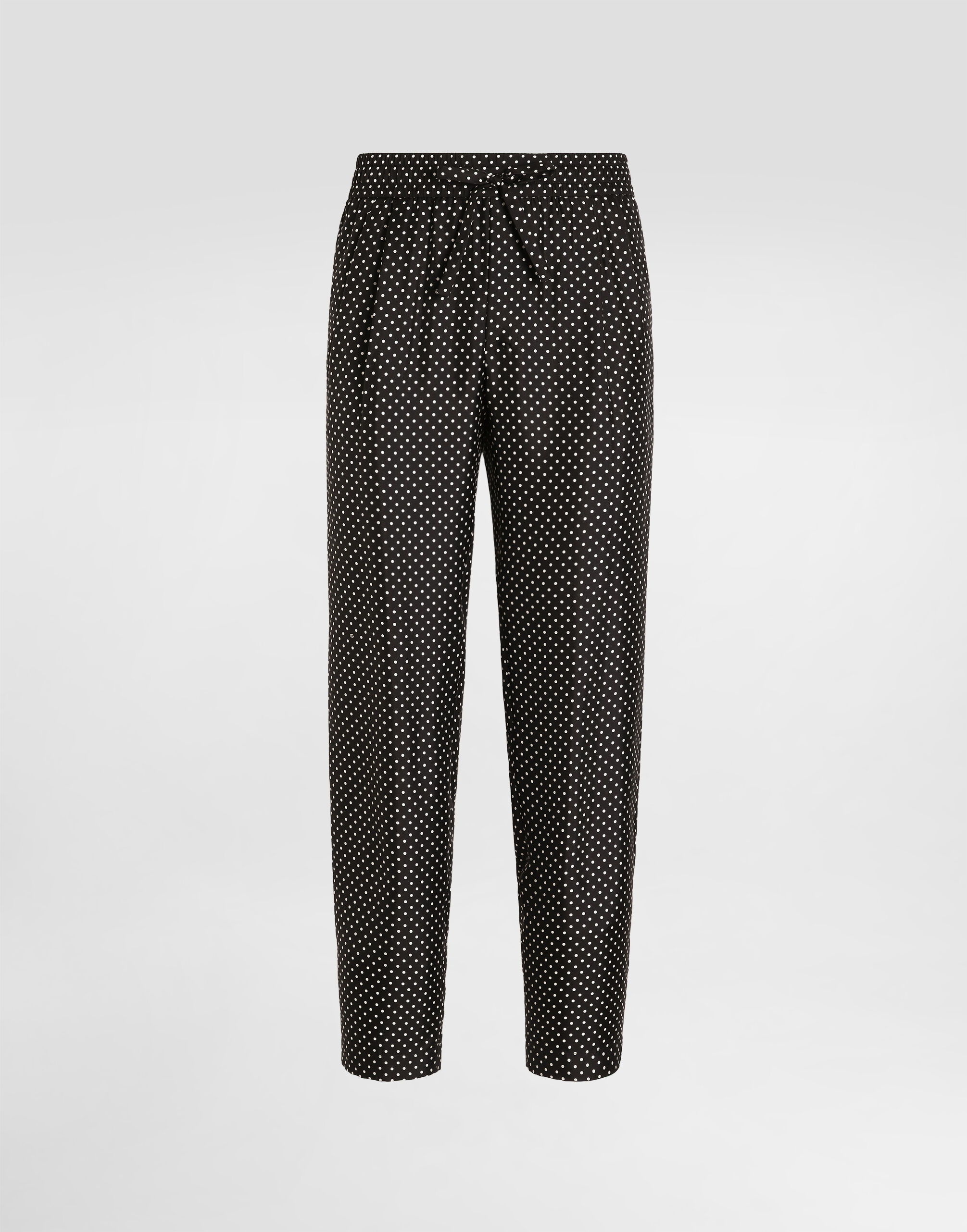 Polka dot-print silk twill trousers in Multicolor for Men