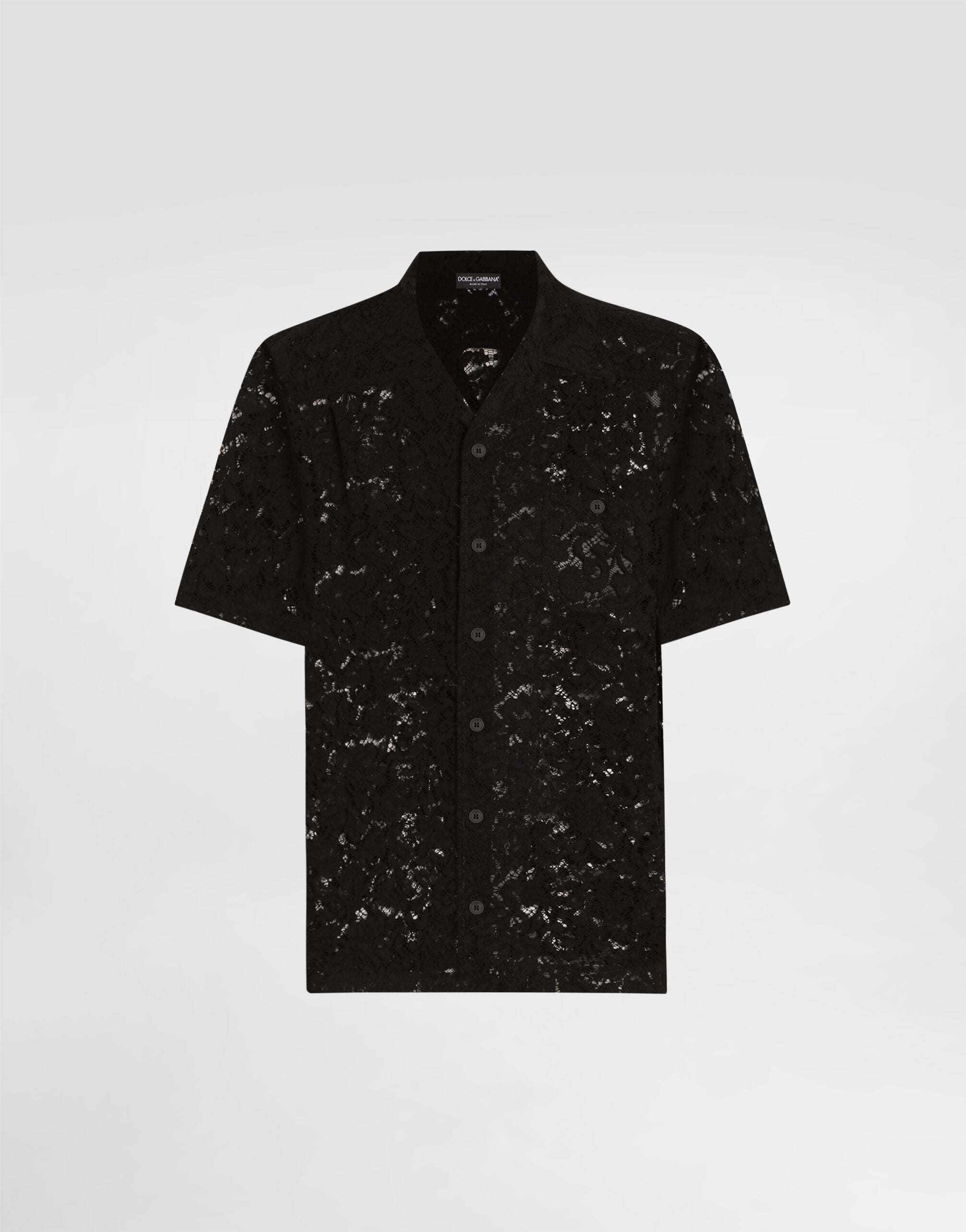 Hawaii lace cordonetto shirt in Black for Men | Dolce&Gabbana® US