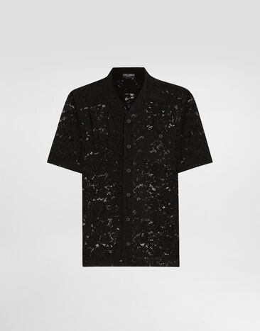 Dolce & Gabbana Hawaii lace cordonetto shirt Black G5JH9THLM5E