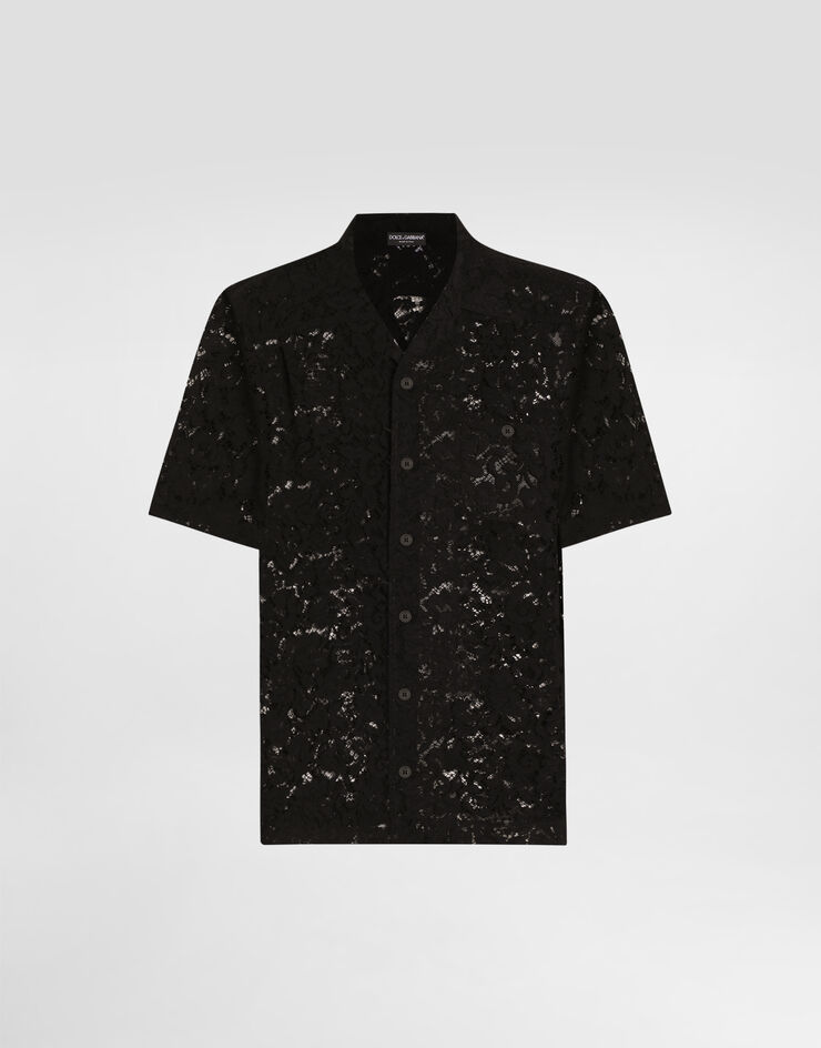 Dolce & Gabbana Hawaii lace cordonetto shirt Black G5JH9THLM5E