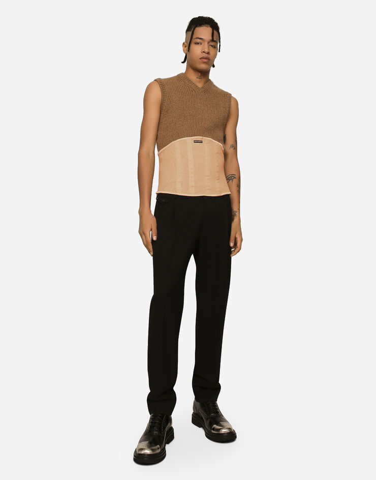 Dolce&Gabbana Wool and alpaca knit vest Multicolor GXR35TJFMO8