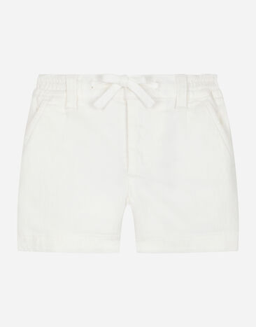 Dolce & Gabbana Garment-dyed gabardine shorts Beige L13Q08FUFJR