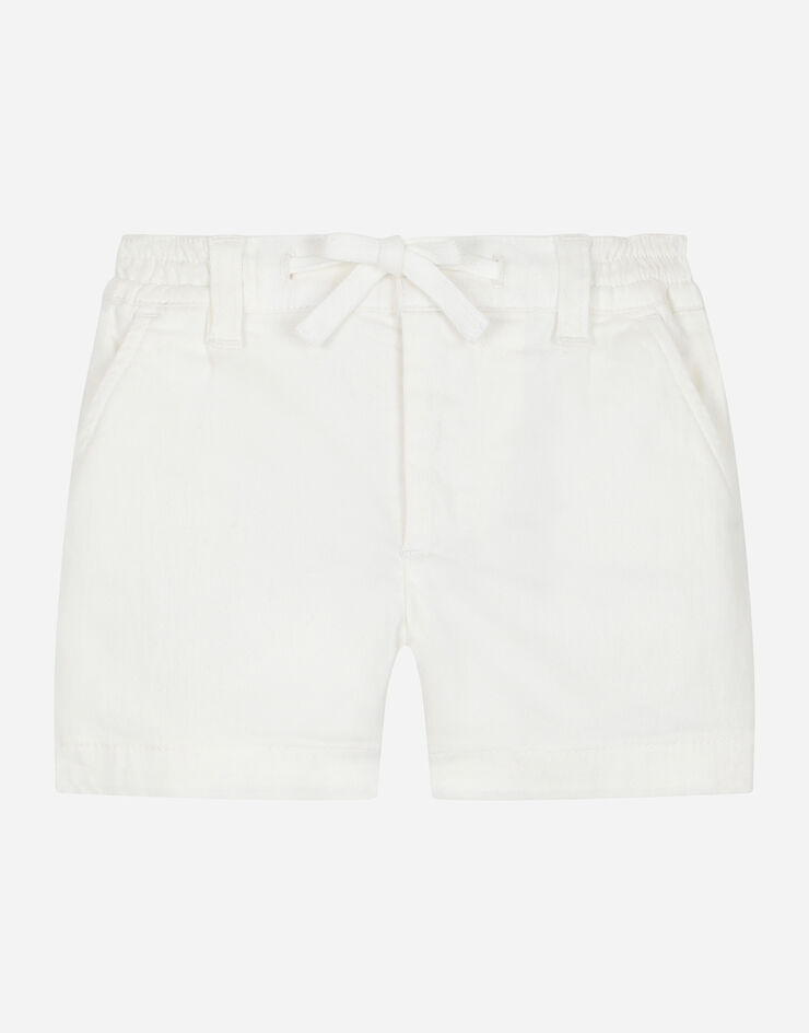 Dolce & Gabbana Bermudas de gabardina teñida en prenda Blanco L13Q06LY067