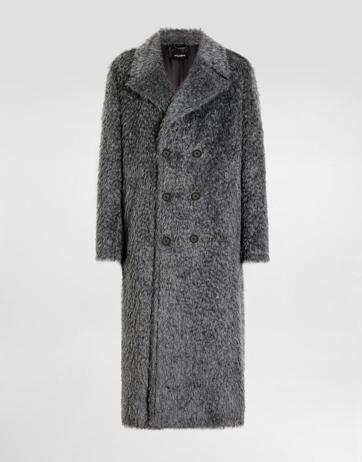 Dolce & Gabbana Double-breasted fur-effect coat Dolce & Gabbana Double-breasted fur-effect coat Grey G054CTFUZDD