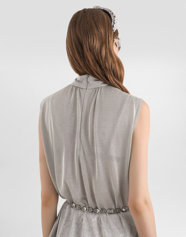 Dolce & Gabbana Lamé jersey top Silver F7BD5THU7WC