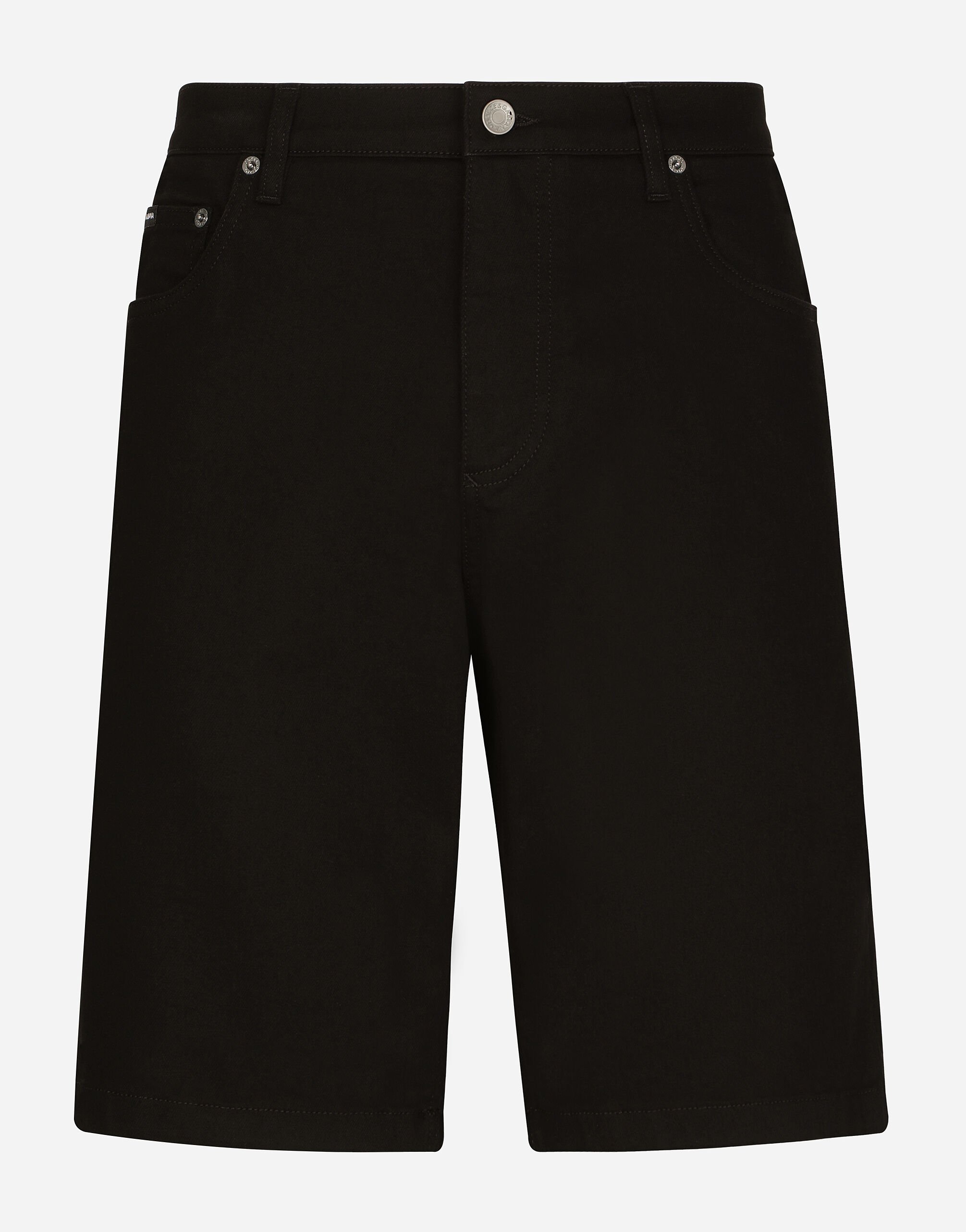 Dolce & Gabbana Эластичные джинсовые бермуды черного цвета с винтажным эффектом черный G5JG4TFU5U8