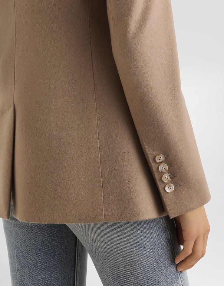 Dolce & Gabbana Double-breasted jacket in cashmere drap Brown F29KKTFU2AX