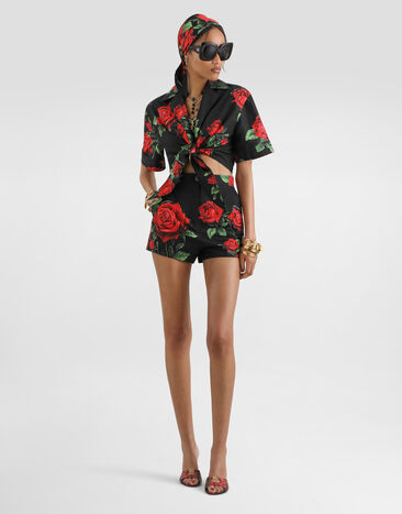 Dolce & Gabbana Rose-print poplin shorts Multicolor FTBTPTHS5VL
