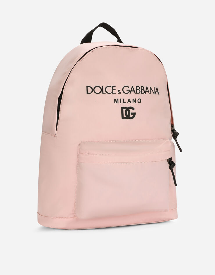 Dolce & Gabbana Nylon backpack with DG logo Pink EM0074AK441