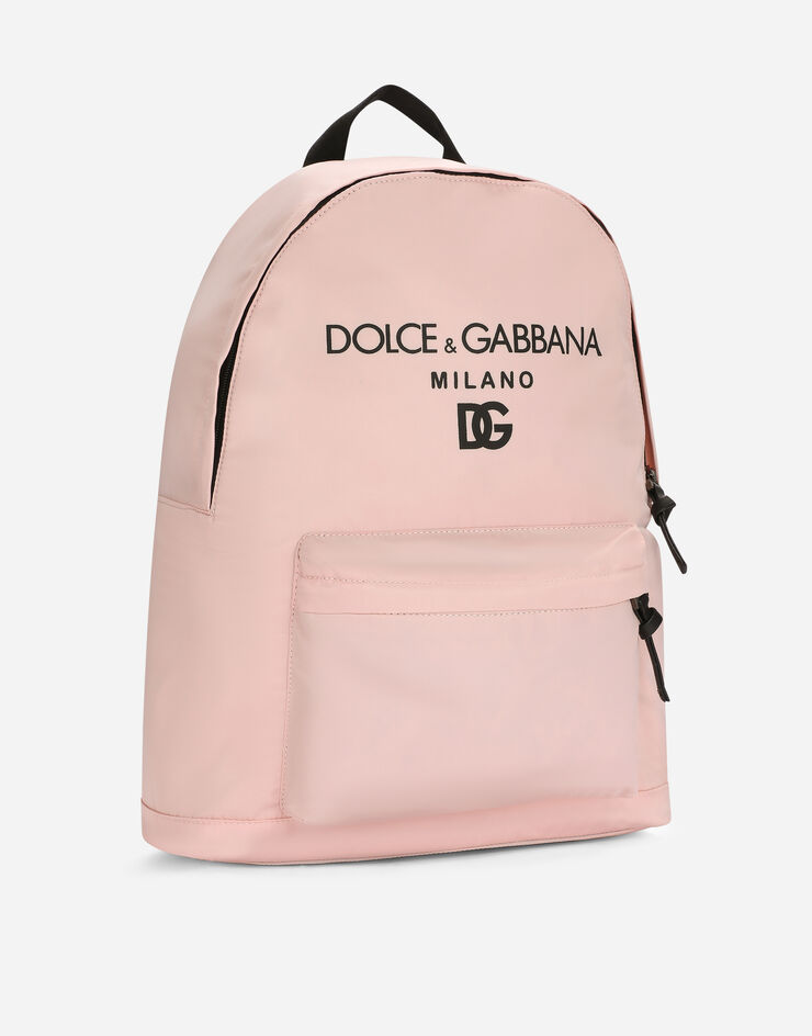 Dolce & Gabbana Rucksack aus Nylon DG-Logo Rosa EM0074AK441