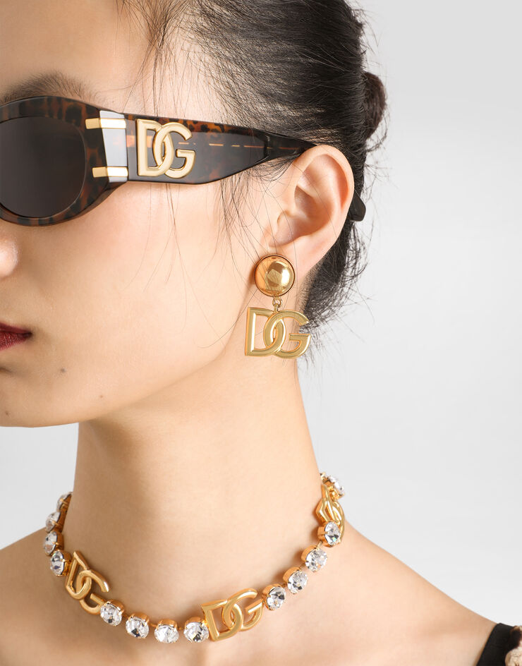 Dolce & Gabbana Gargantilla de strass con logotipo DG Dolce & Gabbana Gargantilla de strass con logotipo DG Dorado WNO4S6W1111
