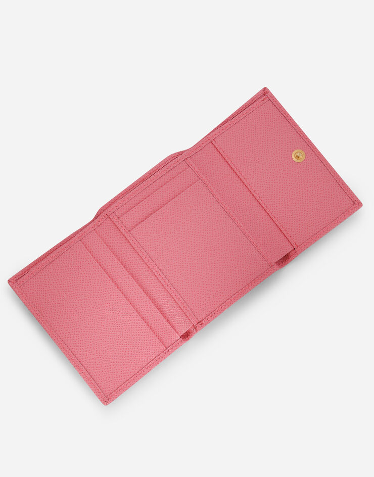 Dolce & Gabbana Calfskin wallet with branded plate Pink BI0770A1001