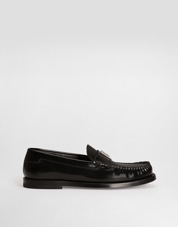 Dolce & Gabbana Polished calfskin loafers Black CM0074AQ237
