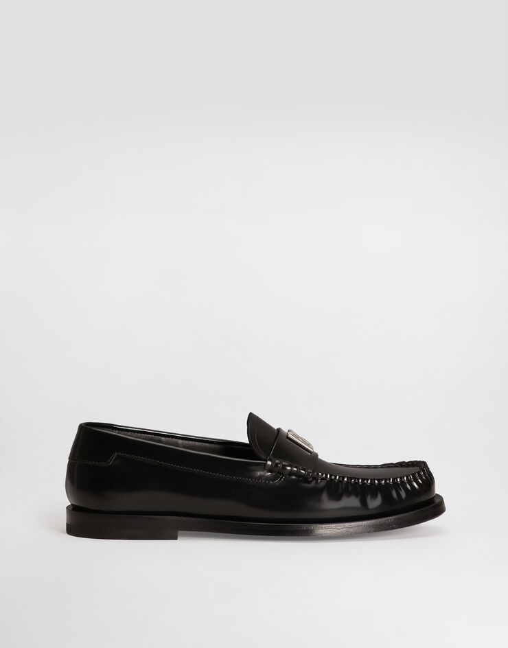 Dolce & Gabbana Mocasín en piel de becerro brillante Negro CM0074AQ237