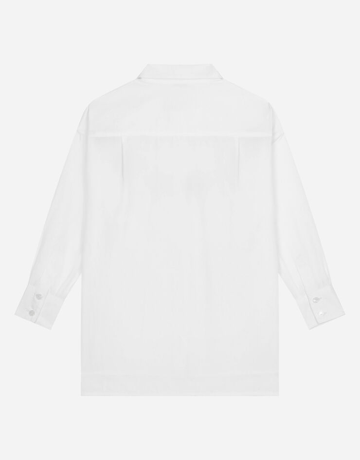 Dolce & Gabbana Poplin maxi-shirt with lace insert White L55S80FU5GK