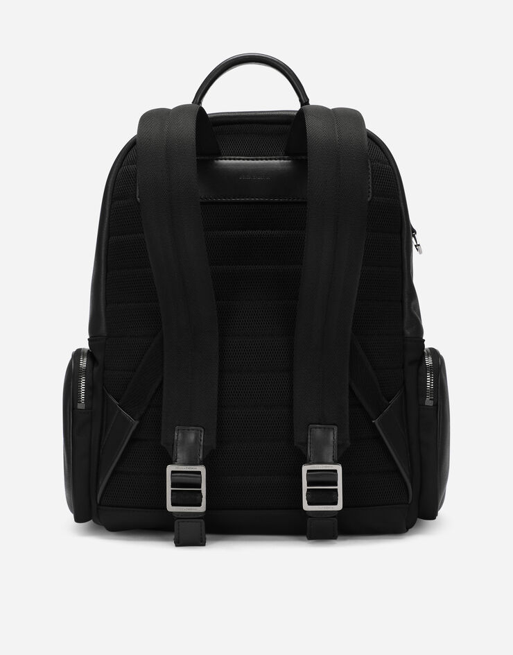 Dolce & Gabbana Grainy calfskin and nylon backpack Black BM2247AD447