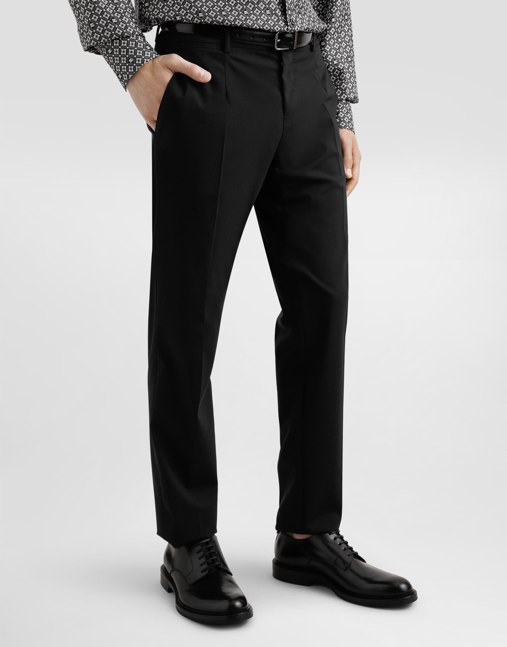 Single-breasted wool Martini-fit suit with heraldic emblem