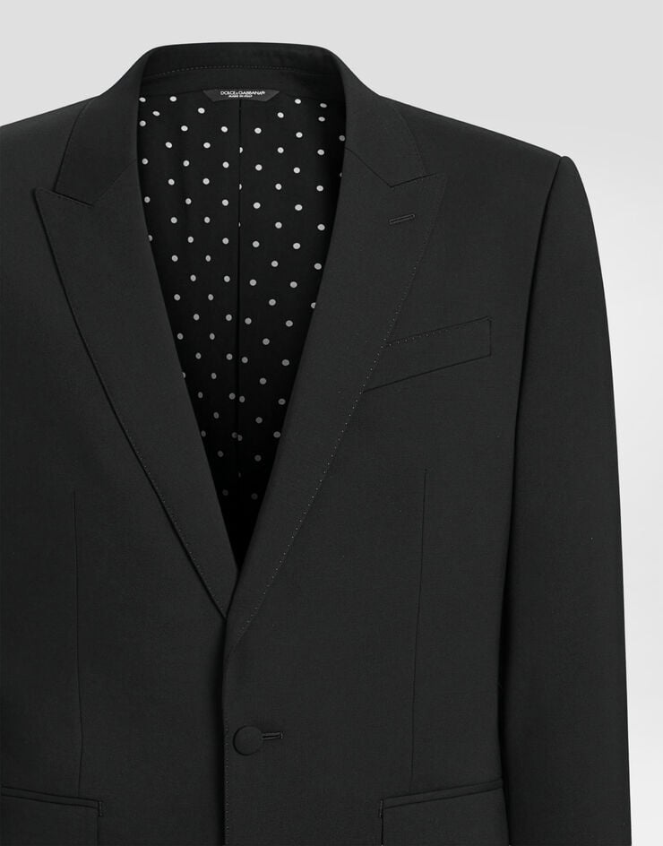 Dolce & Gabbana Single-breasted new martini canvas jacket Dolce & Gabbana Single-breasted new martini canvas jacket Black G2VZ7TFUBFT