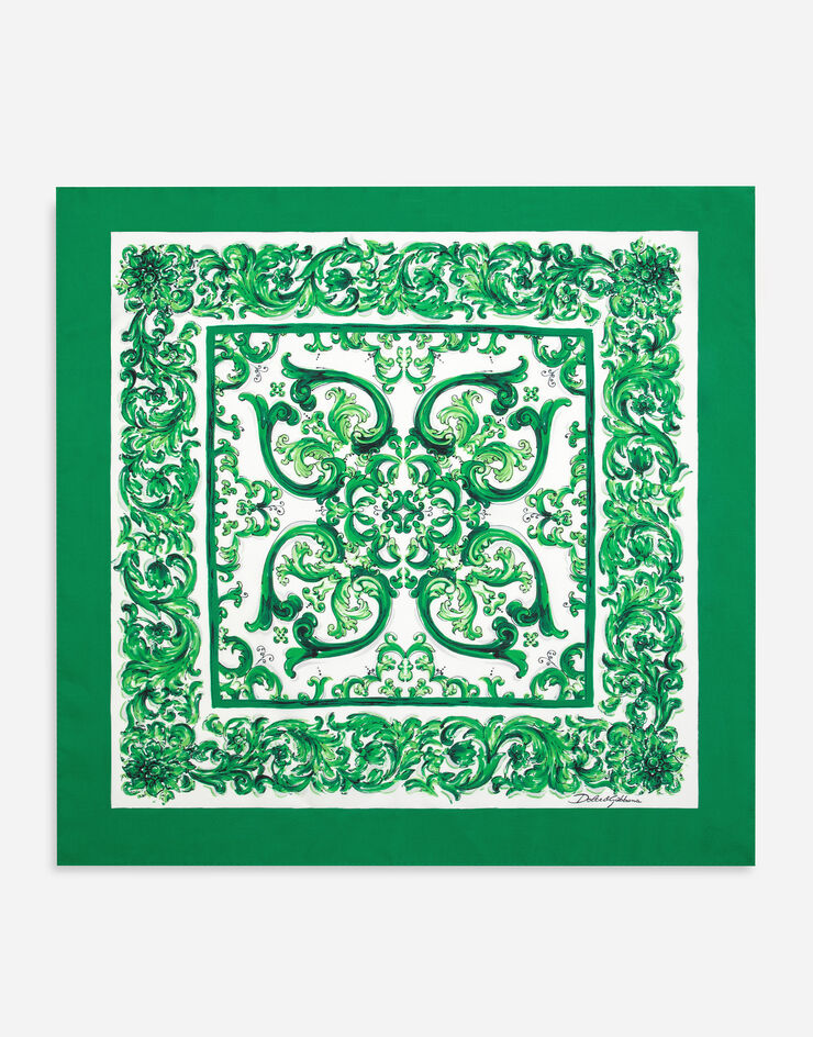 Dolce & Gabbana Majolica-print silk bandanna (50x50) Imprima GQ704EG0WS3