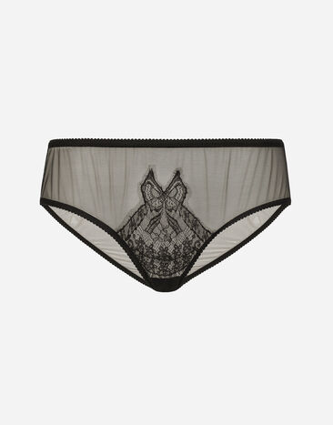 Dolce & Gabbana Braguita de tul con aplicación de encaje Negro F7AI3THLMAA