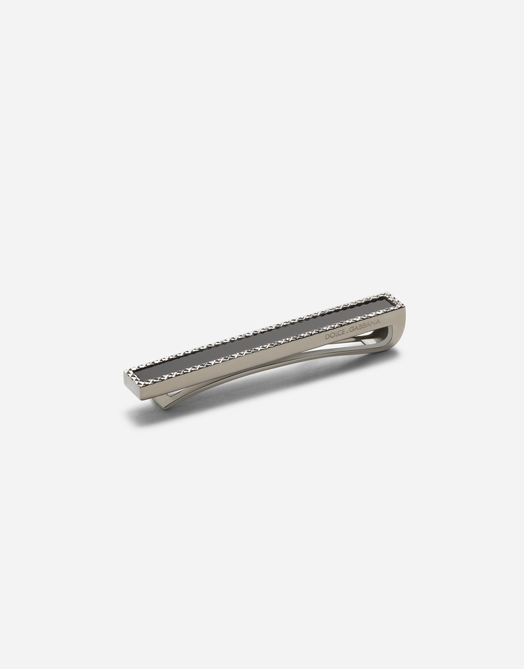 White gold tie pin in White Gold Black for Men Dolce Gabbana