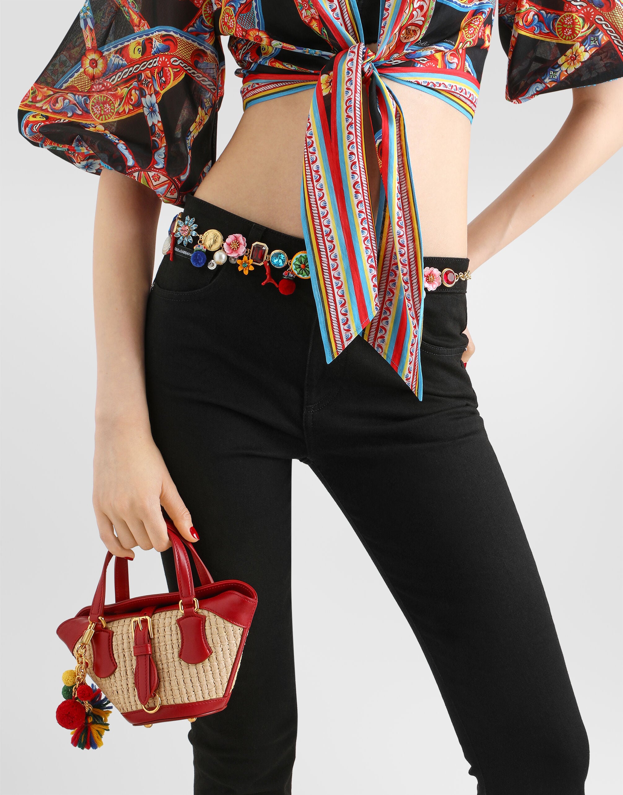Multicolorのウィメンズ Raffia coffa Capri bag | Dolce&Gabbana®