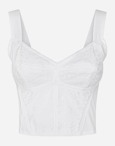 Dolce & Gabbana Shaper corset bustier in lace and jacquard Gold WEN6P6W1111