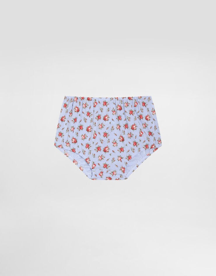 Dolce & Gabbana Floral-print jersey and poplin dress with DG embroidery Multicolor L2JDB7G7PVN