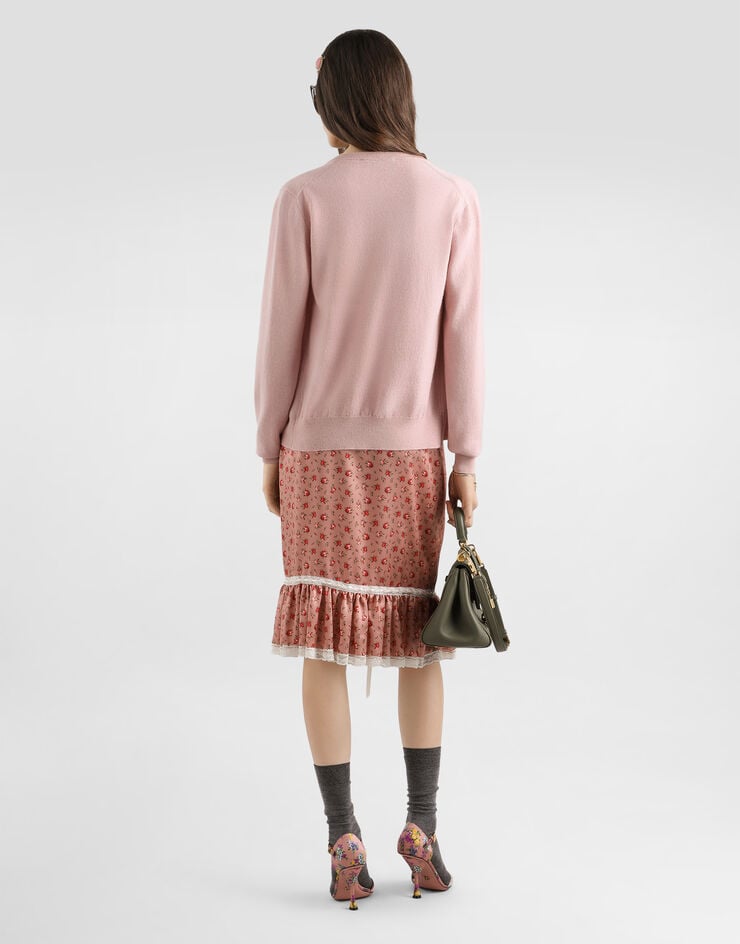 Dolce & Gabbana Cashmere cardigan with jewel buttons Dolce & Gabbana Cashmere cardigan with jewel buttons Pink FXV09ZJBW1M