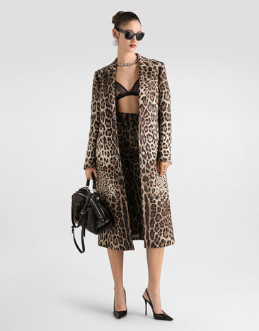 Dolce & Gabbana Leo-print brocade skirt Print F4CS8TFSTB3