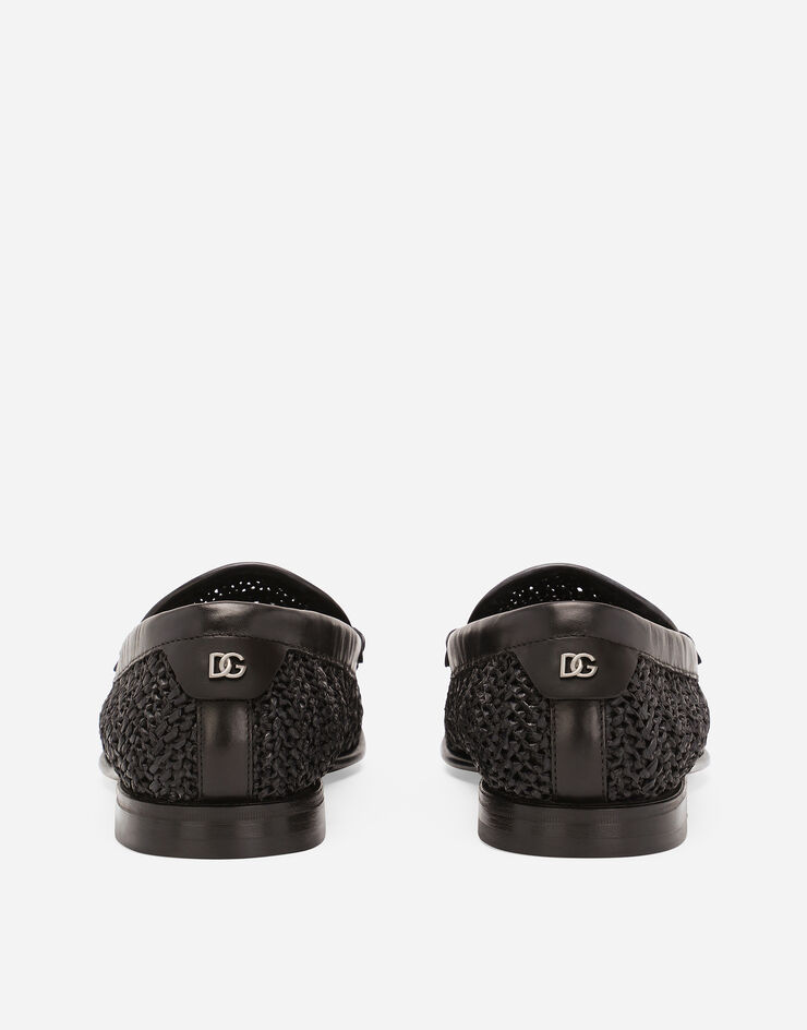 Dolce & Gabbana Woven raffia loafers Black A30260AV842