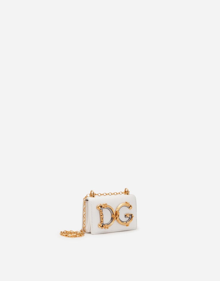 Dolce & Gabbana DG Girls micro bag in plain calfskin White BI1398AW070