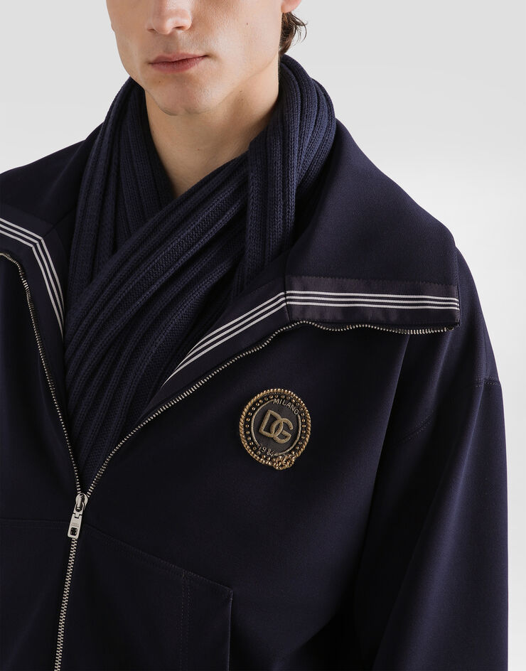 Dolce & Gabbana Jersey sweatshirt with patch Blue G9CEOZFUGVE