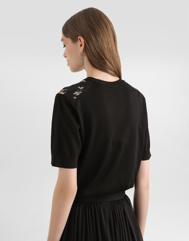 Dolce & Gabbana ビンテージ ローズプリント シルク プルオーバー Multicolor FXXBATJBSOP