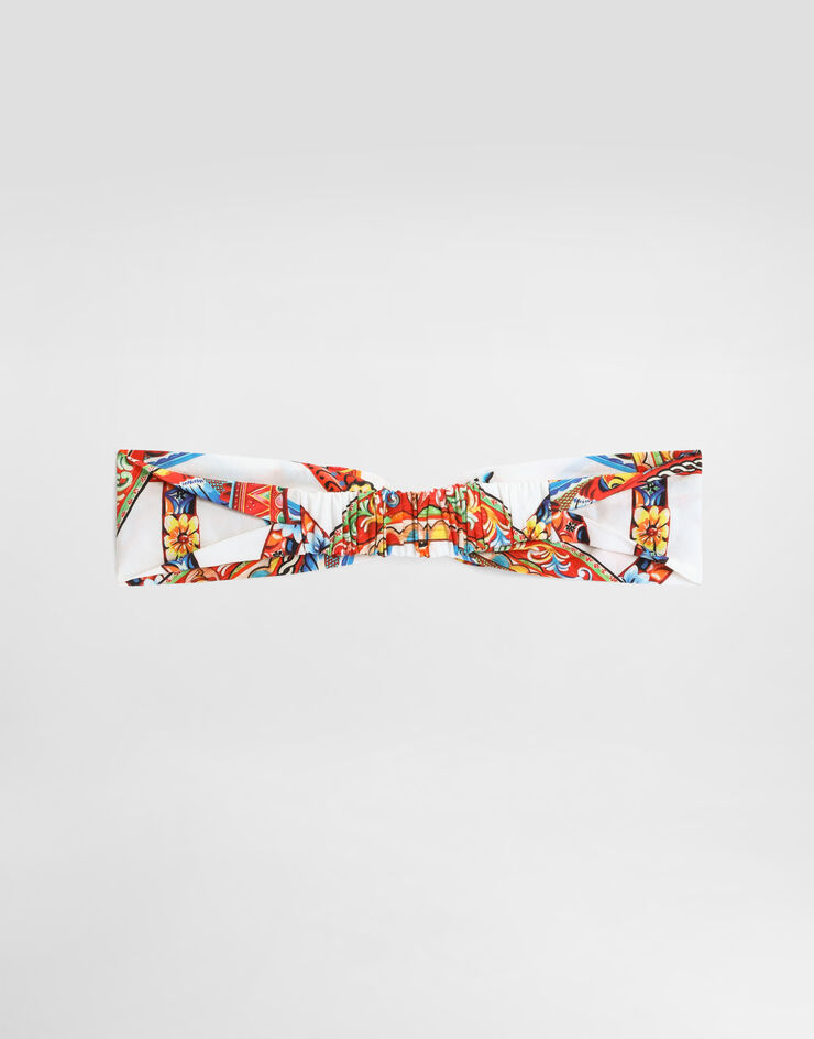 Dolce & Gabbana Carretto-print poplin headband Multicolor LN5H72FI5O4