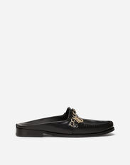 Dolce & Gabbana Calfskin nappa Visconti slippers Black G002ETGF177