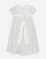 DolceGabbanaSpa Silk chiffon and lace dress White L11O82FJ5GU